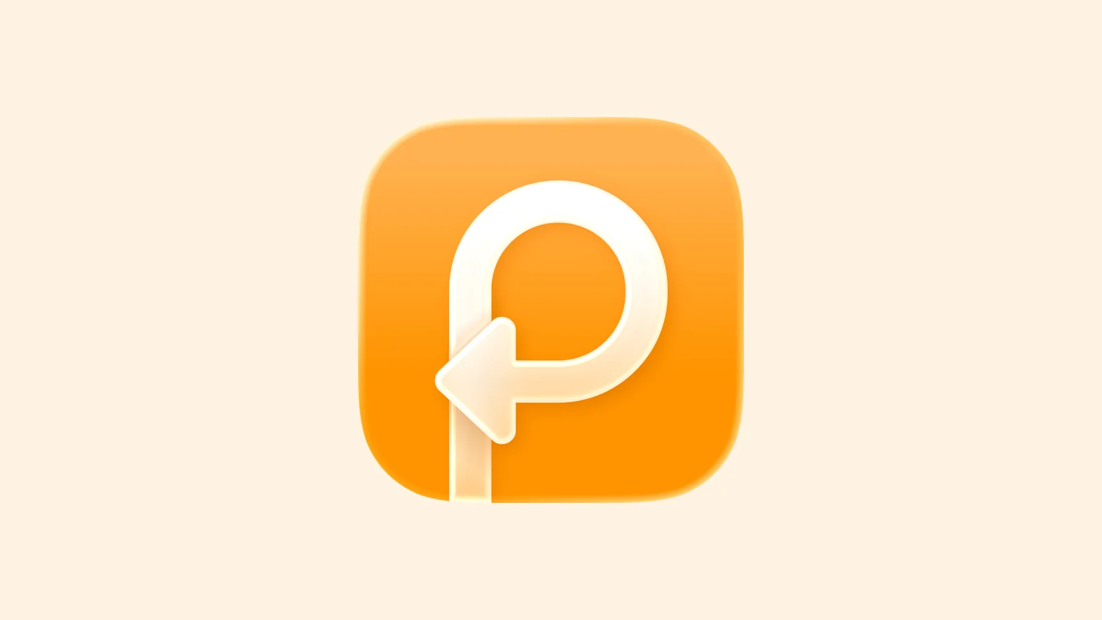 The Paste app icon centered on a pale orange background