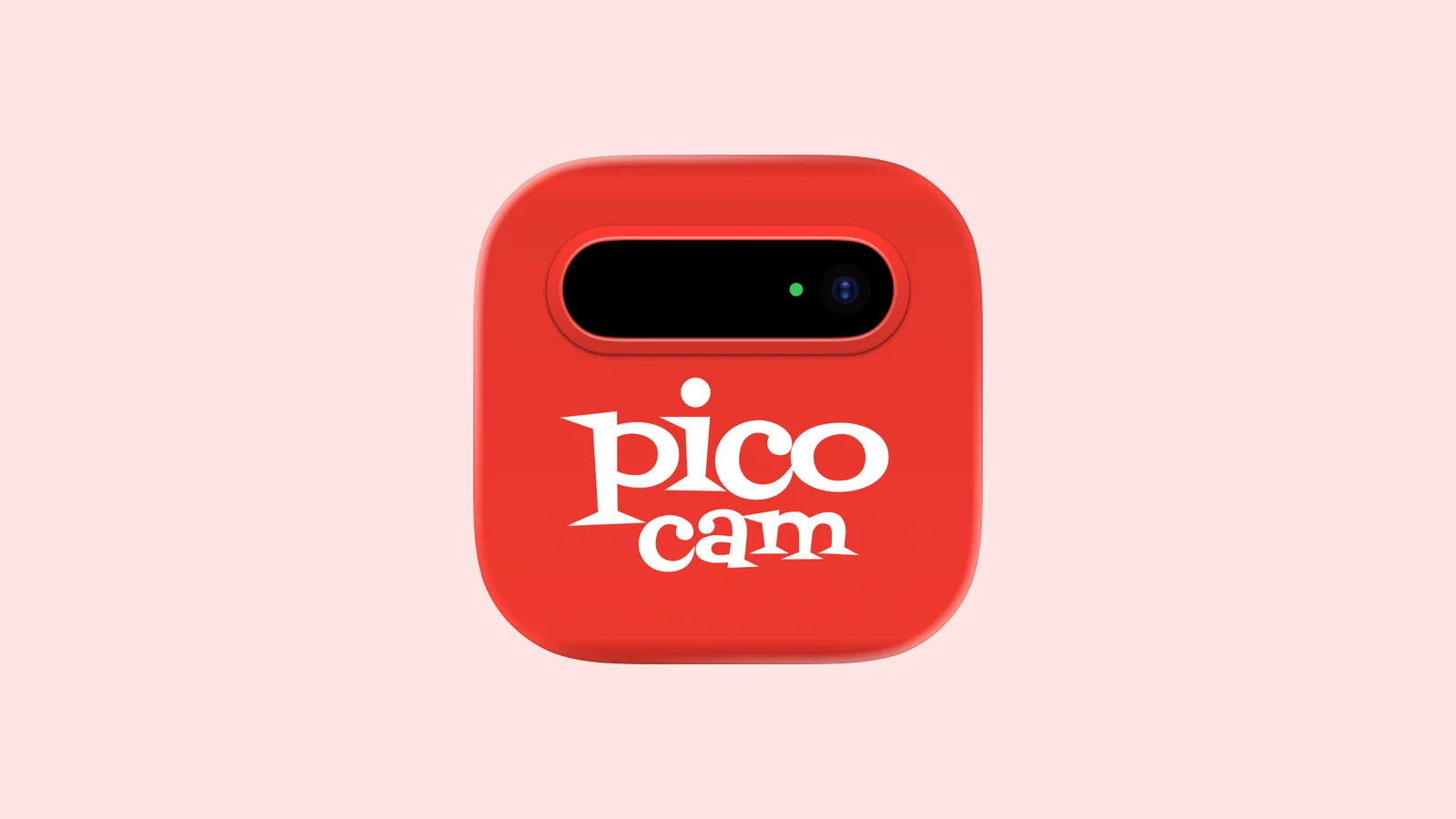 The pico cam icon centered on a pale red background